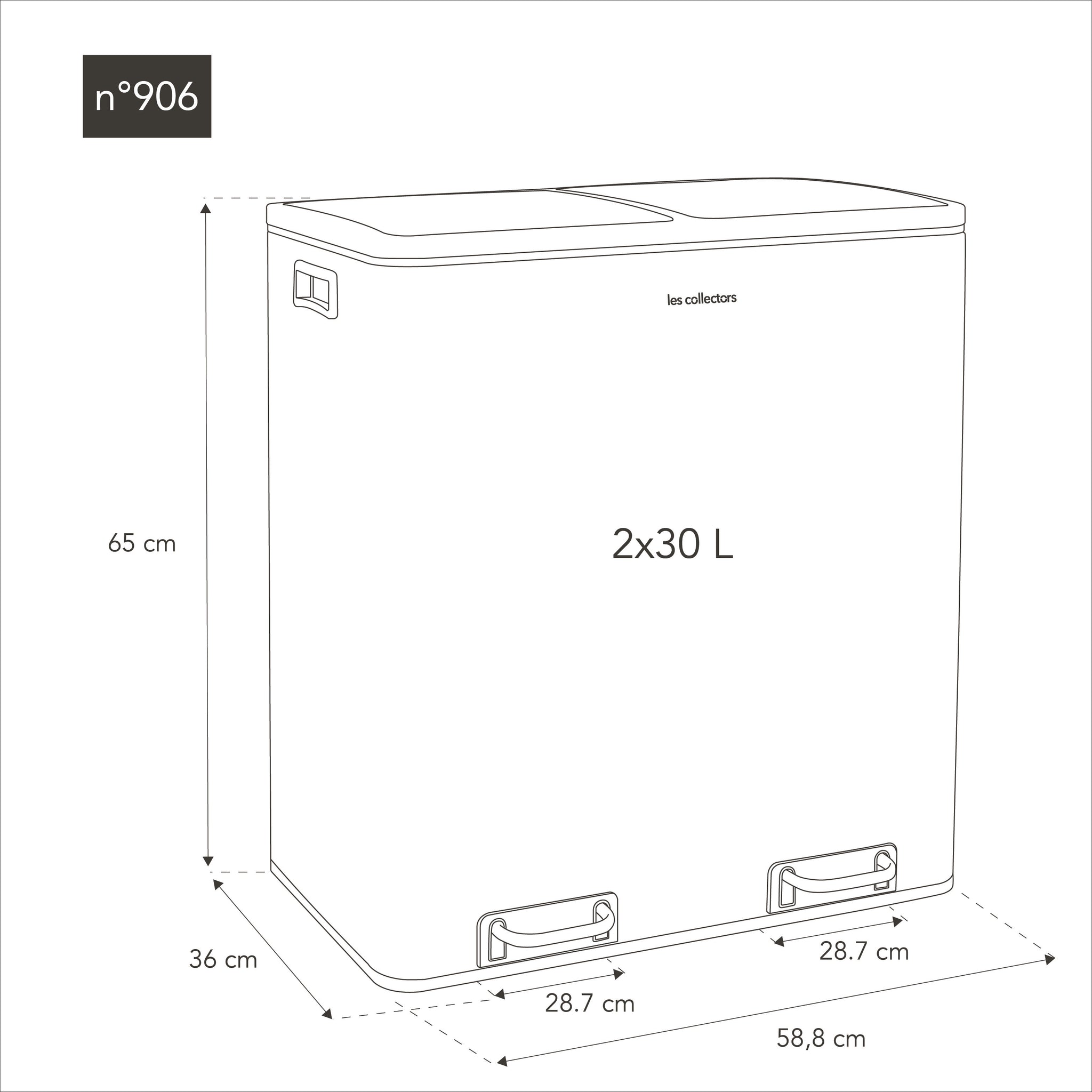 poubelle de tri 60L
